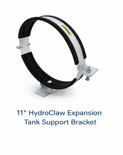 11" HydroClaw Expansion Tank Support Bracket in silver finish